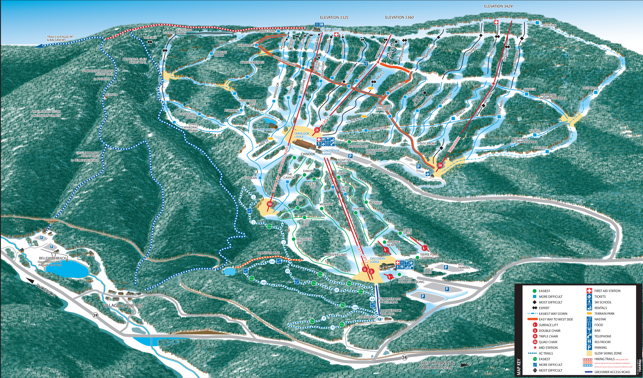 BELLAIRE MOUNTAIN SKIING MAP