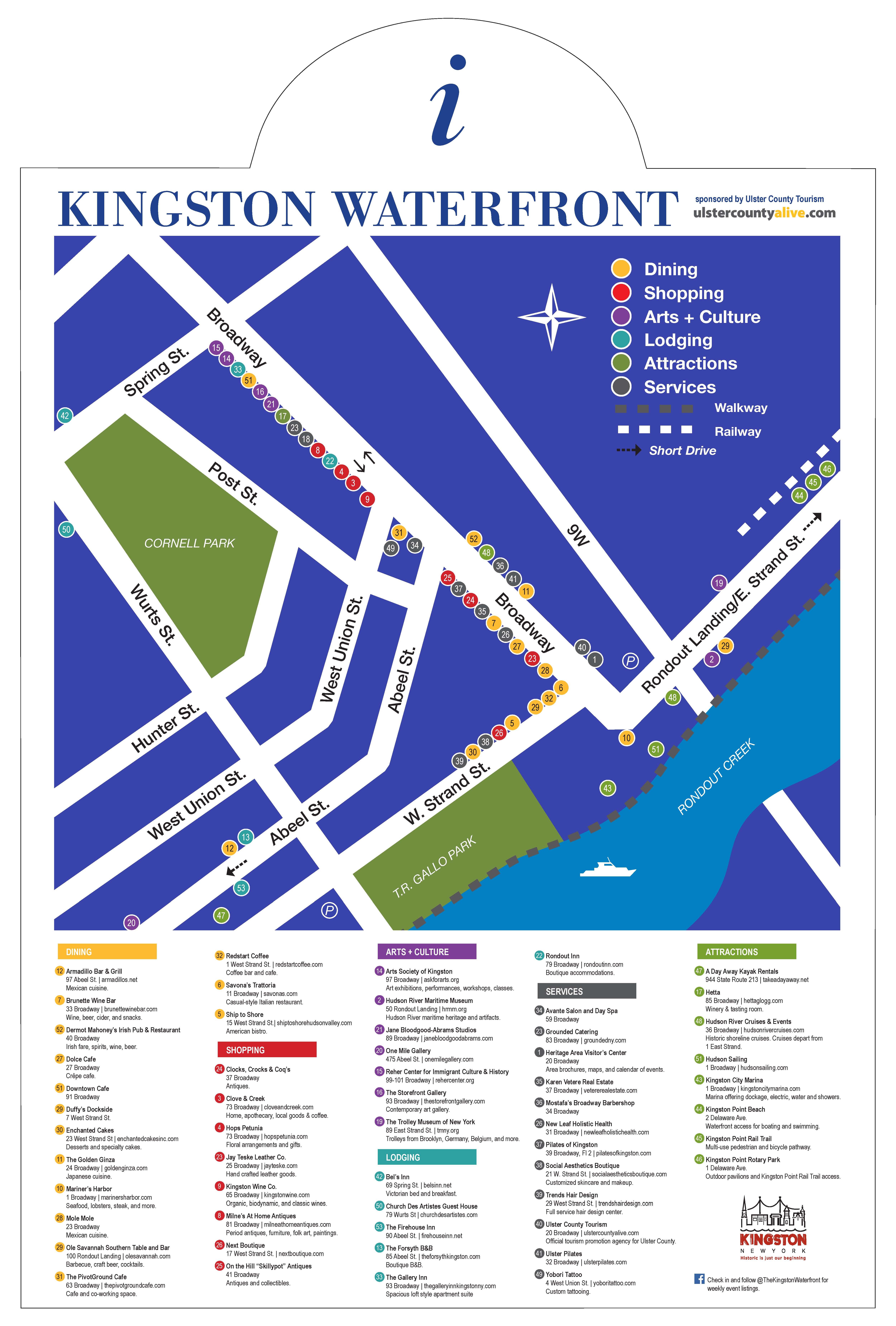 KINGSTON WATERFRONT RESTURANT & SHOP MAP kwbaAmenitiesMap